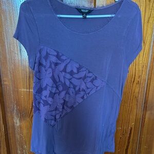 Women's Purple Lace Accent Top